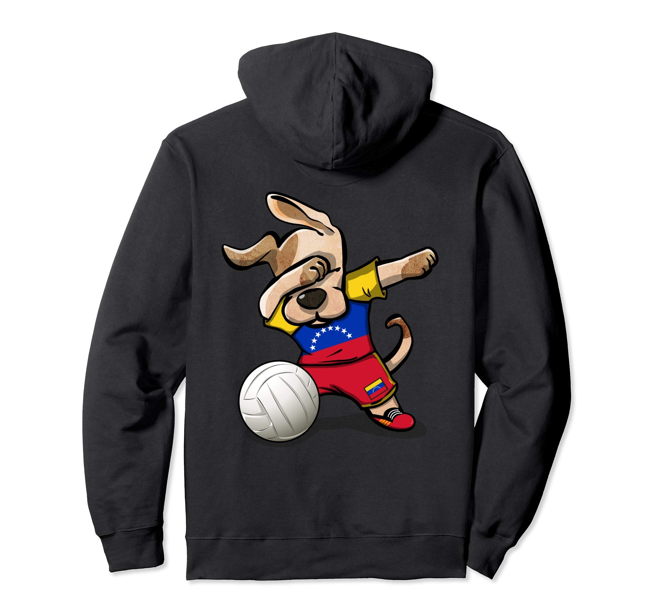 Dabbing Dog Proud Venezuela Volleyball Lover Venezuelan Flag Pullover Hoodie