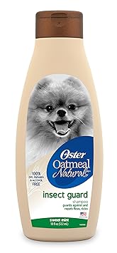 Oster Oatmeal Naturals Insect Guard Shampoo repeals Fleas, Ticks and Mosquitos - dye and Alcohol free-532 ml