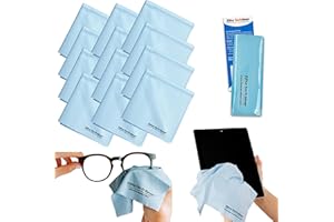 Elite Tech Gear Microfiber Cloth - 12-Pack, 12" x 12" Oversized cleaning cloths. Washable and Durable Microfiber Cleaning Cloth for Glasses, Lenses, Electronics and screens. High Tech Quality Material