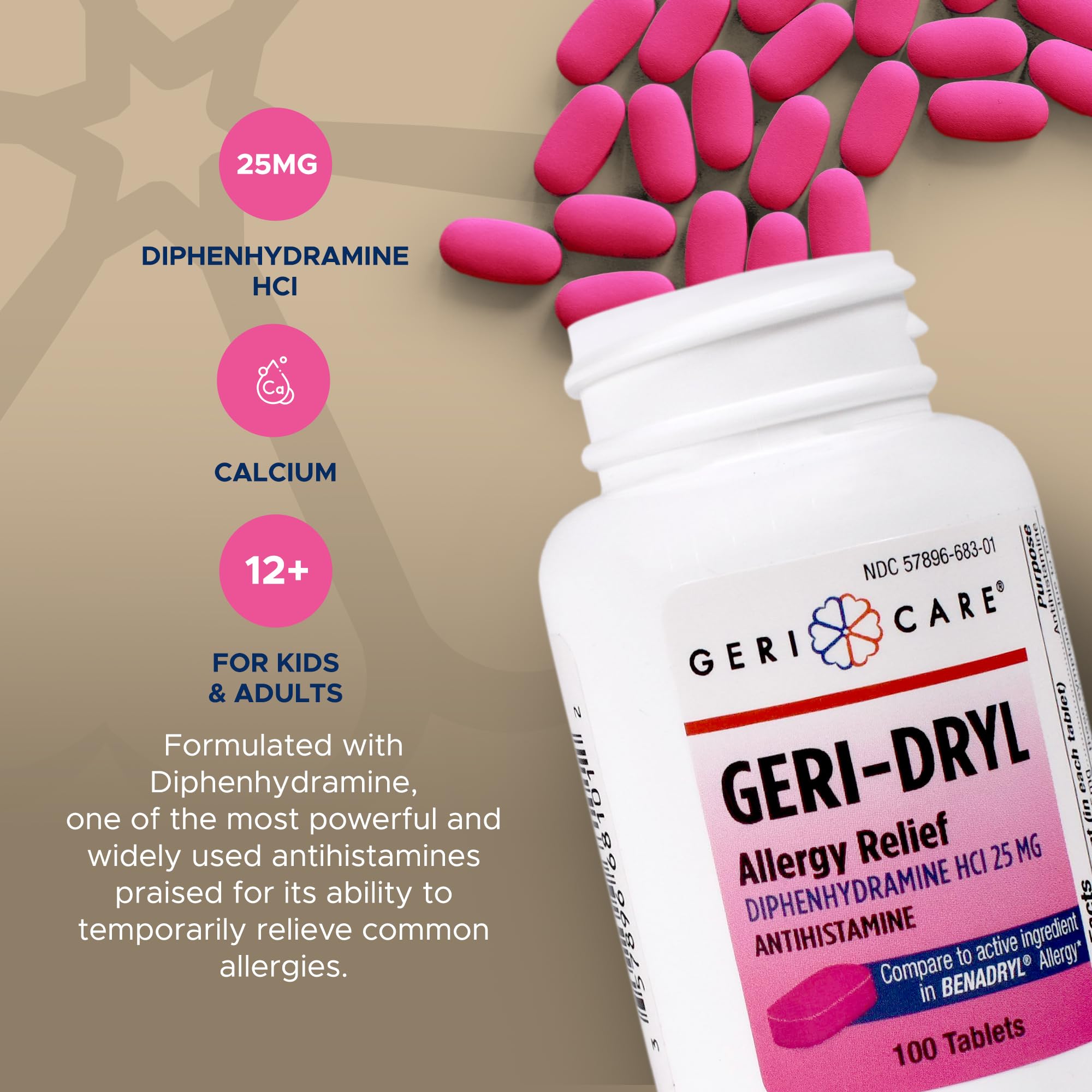 Mua Geri-Dryl Allergy Relief Tablets (100 Count) by GeriCare ...