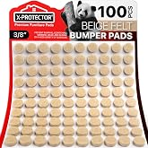 Cabinet Door Bumpers X-Protector 100 PCS &ndash; Small Felt Pads 3/8&rdquo; (Beige) | Ideal Felt Bumpers &ndash; Self-Adhesive Thick Felt Dots &ndash; Bumper Pads to Protect Glass &amp; Other Surfaces!