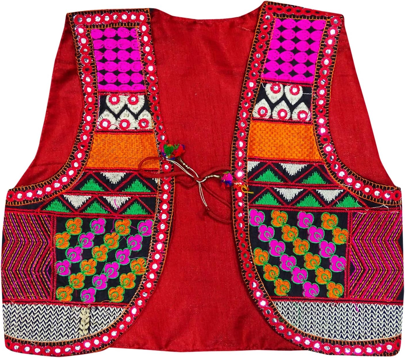 Women's Banjara Red Jacket Rajasthani Choli Kutch Embroidered Ethnic Koti