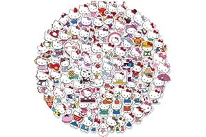 YONGAI 100Pcs Hello Kitty Stickers for Girl, Kawaii Cute Sanrio Cartoon Gifts for Kids, Waterproof Hello Kitty Decal for Teen Water Bottle, Laptop, Travel Case, Guitar, Phone, Skateboard, Bike, Scrapbook