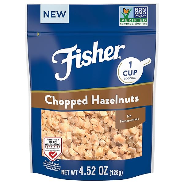 FISHER CHOPPED HAZELNUTS, 4.52 OZ RAW SHELLED UNSALTED...