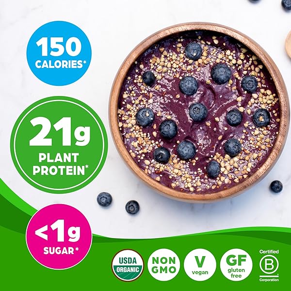 ORGAIN ORGANIC VEGAN PROTEIN POWDER, VANILLA BEAN – 21G PLANT PROTEIN, 6G PREBIOTIC FIBER, NO LACTOSE INGREDIENTS, NO ADDED SUGAR, NON-GMO, FOR SHAKES & SMOOTHIES, 2.03 LB (PACKAGING MAY VARY)