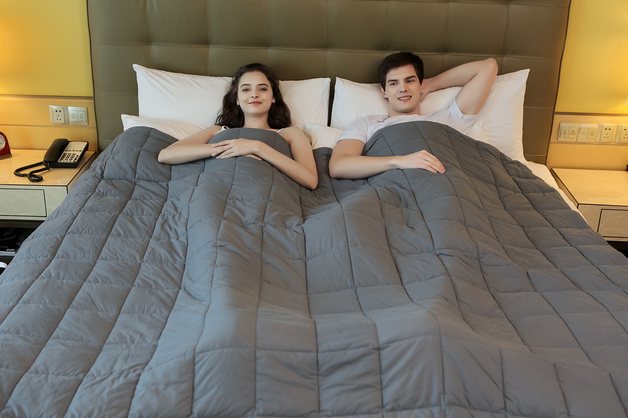 YnM King Size Weighted Blanket for Couple, (25lbs, 80''x87''), Great
