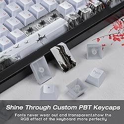 XVX PBT Japanese Keycaps, Shine Through White
