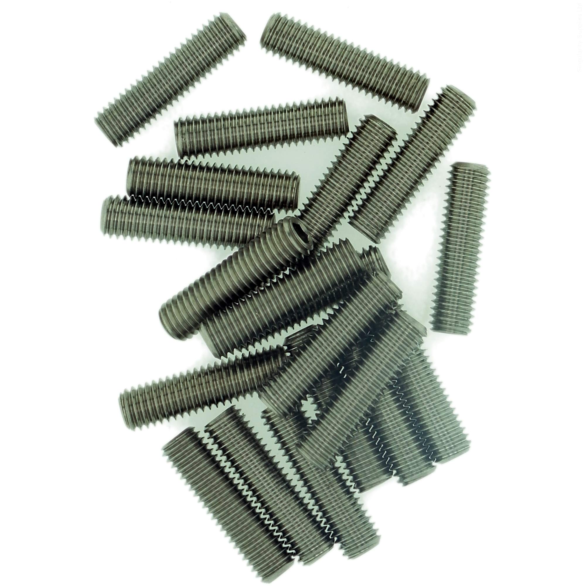 M2 (2mm x 3mm) Hex Socket Grub Screw (Flat Point) - Stainless Steel (A2) (Pack of 20)