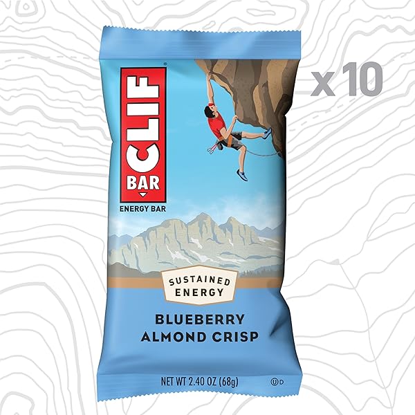 CLIF BAR – BLUEBERRY ALMOND CRISP – MADE WITH ORGANIC OATS – ENERGY BARS – NON-GMO – PLANT BASED PROTEIN BARS (10 PACK)