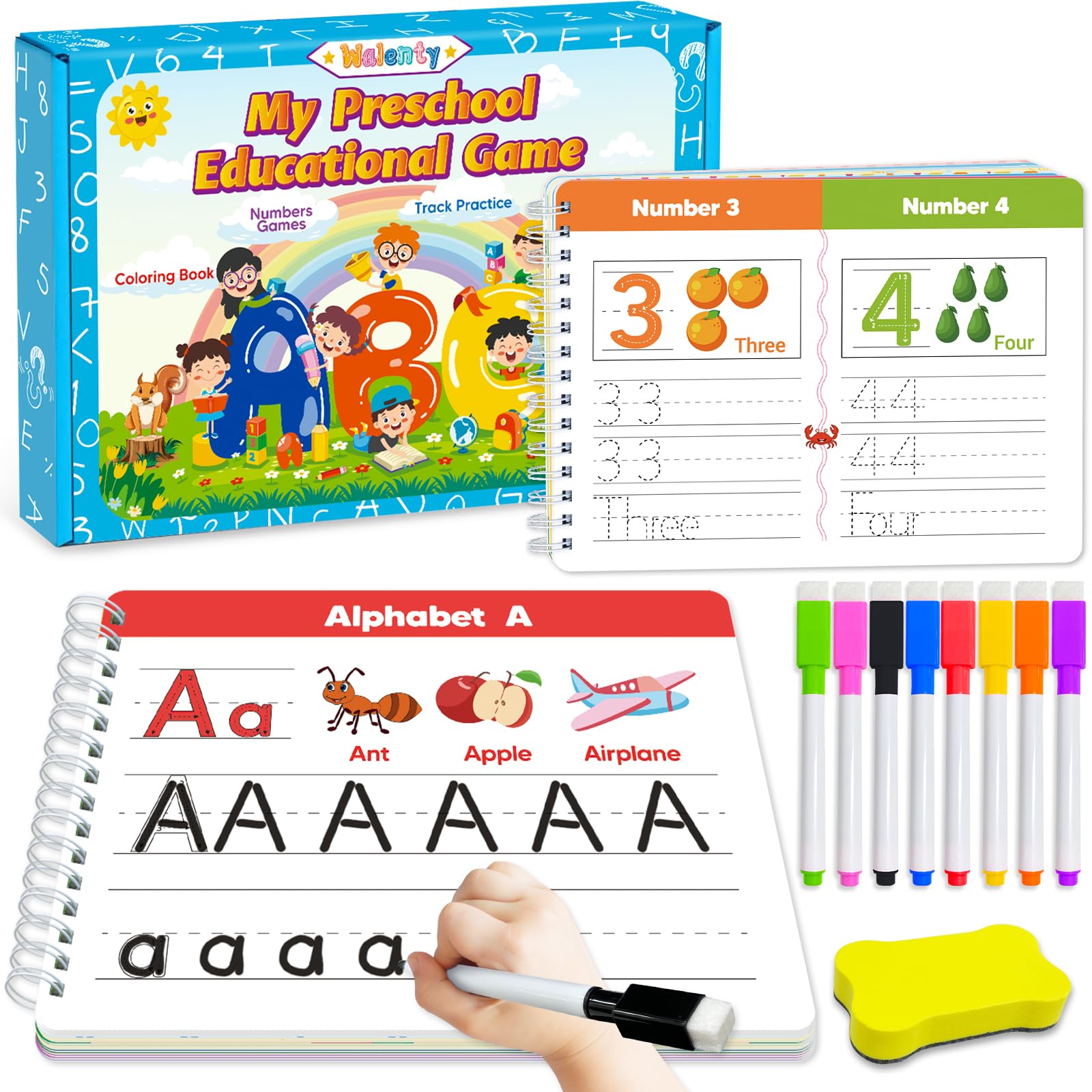 Photo 1 of Preschool Learning Activities Kindergarten Workbooks, Toddler Busy Book Handwriting Practice, Coloring Tracing Activity Book for Kids 3-5, Montessori Educational Toys for 3 4 5 Year Old Boy Girl Gifts