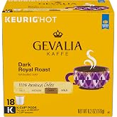 GEVALIA Dark Royal Roast Coffee, K-CUP Pods, 6.2 oz, 18 Count