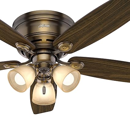 Hunter Fan 52 Inch Low Profile Brushed Bronze Indoor Ceiling Fan