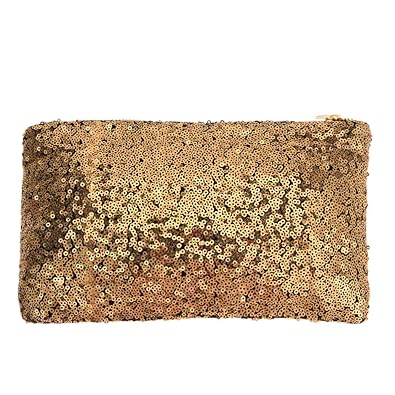 BESTVECH Fashion Women Clutch Dazzling Sequins Glitter Sparkling Handbag Evening Bag Gold