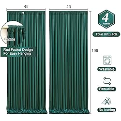 Hunter Green Backdrop Curtain-Wrinkle-Free