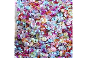4000pcs 6mm Glitter Flower Bulk Loose Sequins Iridescent Round Embroidery Paillettes Crafts Sequins Cup Spangles for Sewing C