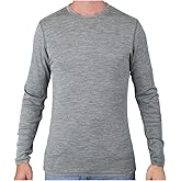 MERIWOOL Mens Base Layer - 100% Merino Wool Midweight Long Sleeve Thermal Shirt