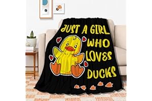 JOJIZAIO Just Girl Loves Ducks Blanket Soft Blankets and Throws Flannel Cozy Lightweight Quilt Gift Perfect for Bed Sofa Couch-80 x60 Large for Adult