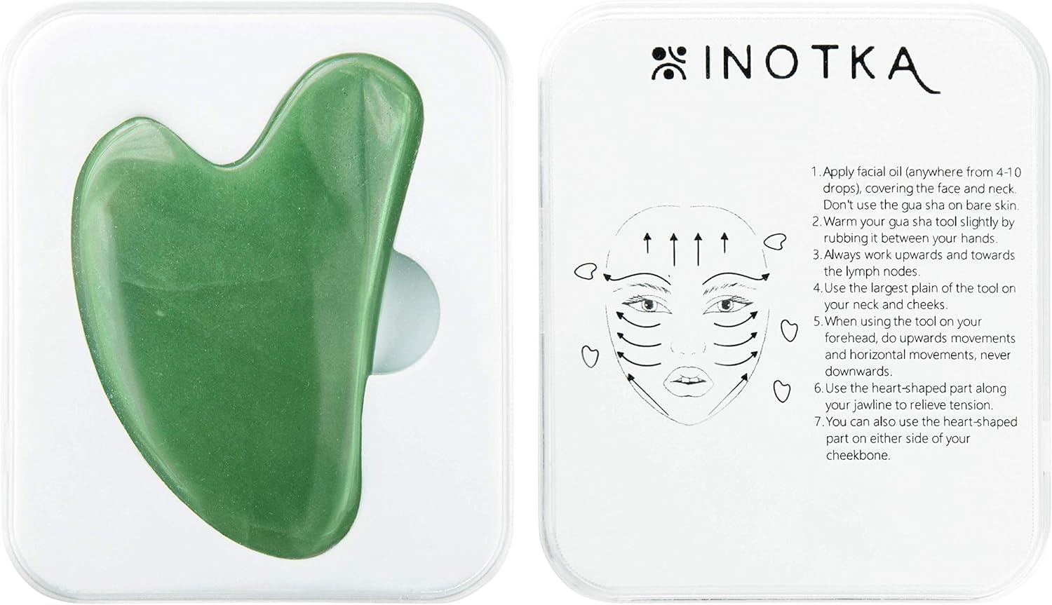 Gua Sha Massage Tool for Facial Massage, Jade Gua Sha Tool Green Aventurine, Authentic Gua Sha Stones for Face Skincare and Lymphatic Drainage Tool: Health & Personal Care