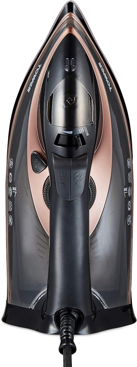 Tower T22013 CeraGlide Steam Iron, Ceramic Sole Plate, 3000 W, Rose Gold and Black - Image 3