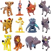 CNIUETYR Animal Doll Commemorative Set, Warthog&amp;Spotted Hyena Toys, Home Party Cake Animal Decoration PVC Model (2.0 inch/12 Piece)