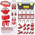 Multi-Functional Lockout Tagout Kit 70+ Pcs with Safety Padlock & Lockout Hasp & Ball Valve & Electrical Plug & Gate Valve Devices & Circuit Breaker & Tags, Electrical Loto