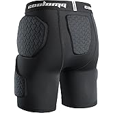 COOLOMG Youth Football Girdle Boys 5 Pads Football Shorts Compression Padded Shorts with Hip Tailbone Thigh Protection