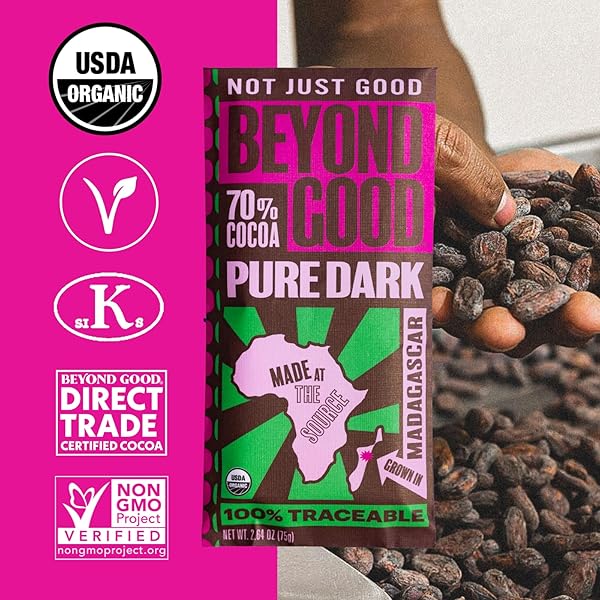 BEYOND GOOD, ORGANIC 70% MADAGASCAR DARK CHOCOLATE BAR, 2.64 OUNCE