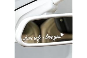 BOLOBALA 3X Drive Safe I Love You Car Mirror Decal, Rearview Mirror Decal, Car Mirror Accessories, Rearview Mirror Accessories, Car Decals for Women, Car Decal Stickers (White)