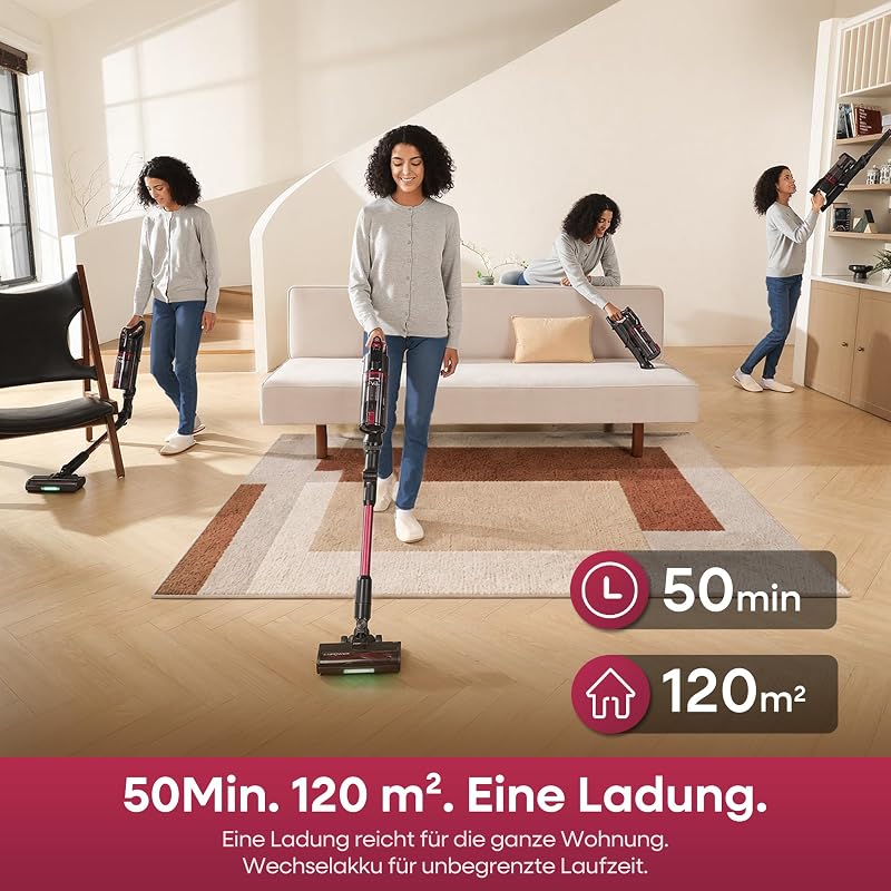Akku Staubsauger Kabellos 60KPa für Tierhaare/Teppiche/Hartböden — Foto 3 von 8