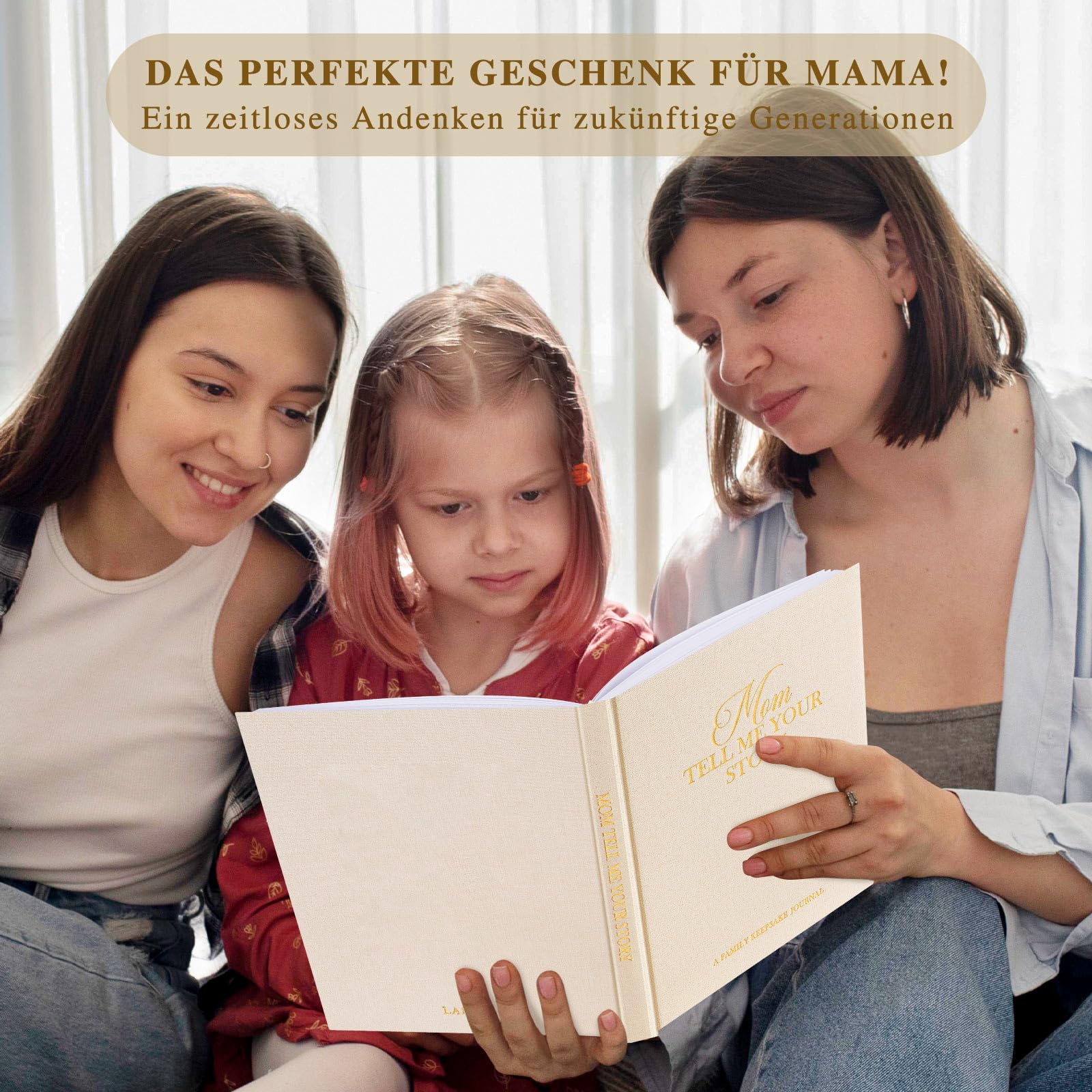 Lanpn Mama Erzähl Mir Deine Geschichte Buch Ausfüllen, Muttertag Geburtstag Geschenk 270+ Fragen Mutter von Deinem Leben Lebensgeschichte Erinnerungsbuch Mom Life Story Journal, Beige, Englisch 6