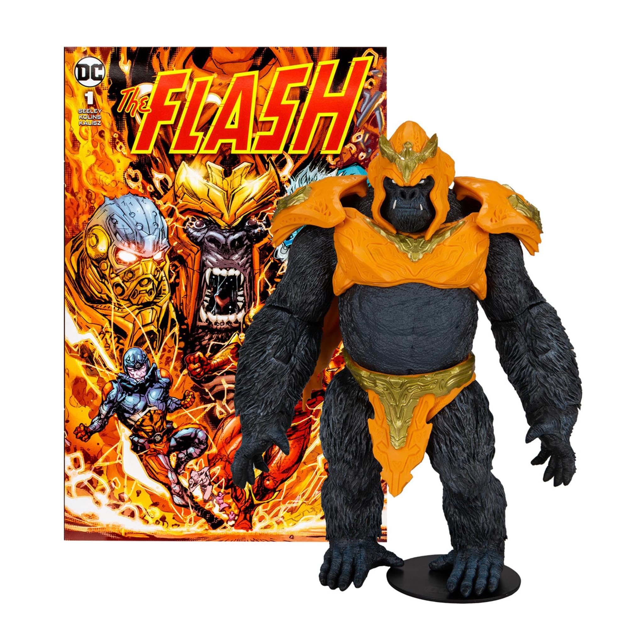 McFarlane Toys, DC Comic The Gorilla Grodd Mega Action Figure with 22 Moving Parts, Collectible DC Page Puncher Figure with Stand Base, Comic and Unique Collectible Character Card – Ages 12+