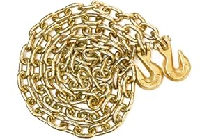 Digank Transport Chains Grade 70 Chain 3/8'' x 10 Foot with Clevis Grab Hooks 6,600 Pound Safe Working Load Binder Chain (1Pack)
