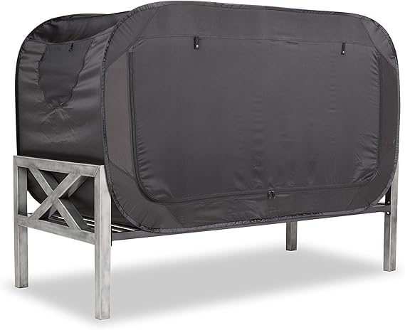 black bed tent