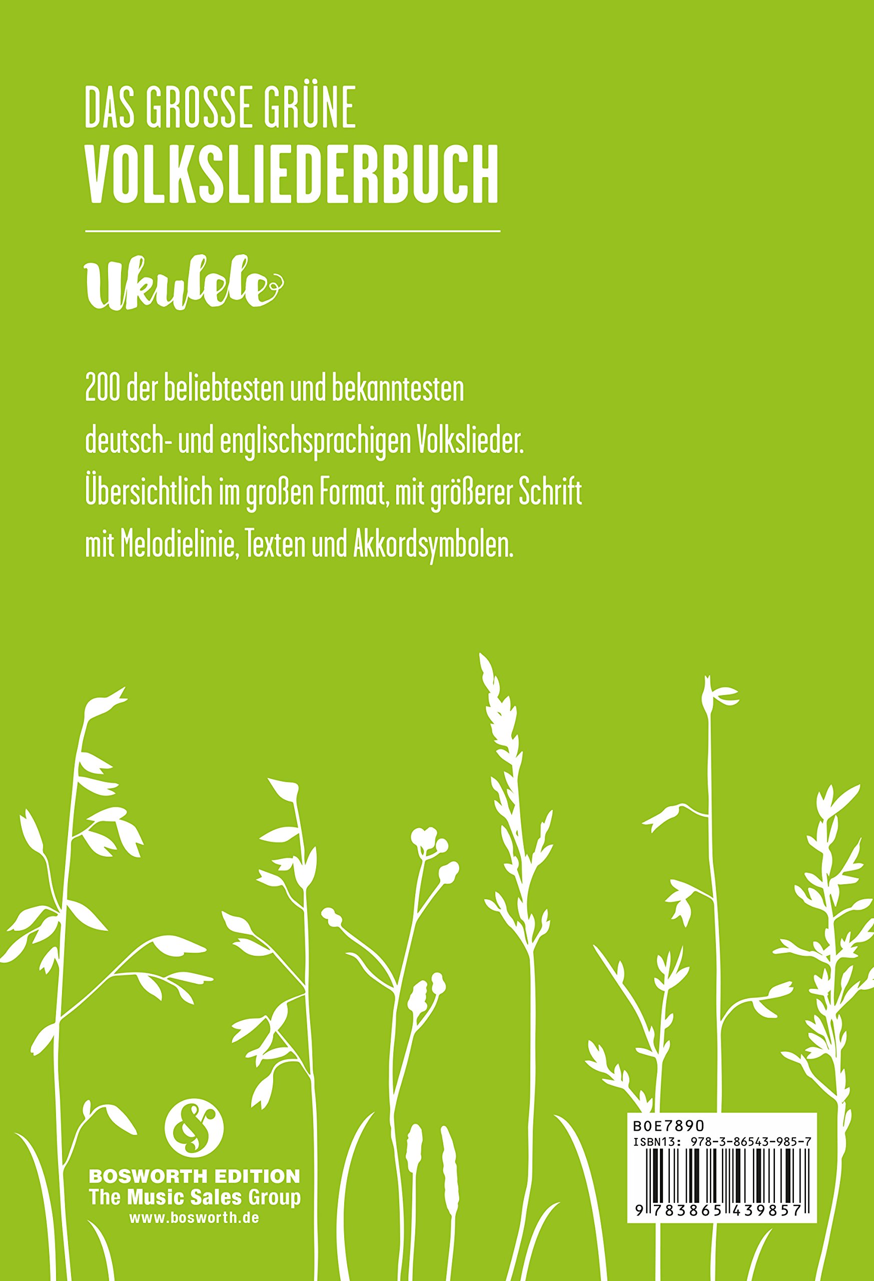 Das Grosse Grune Volksliederbuch Ukulele Noten Songbook Fur Gitarre Gesang Amazon De Bosworth Music Bucher
