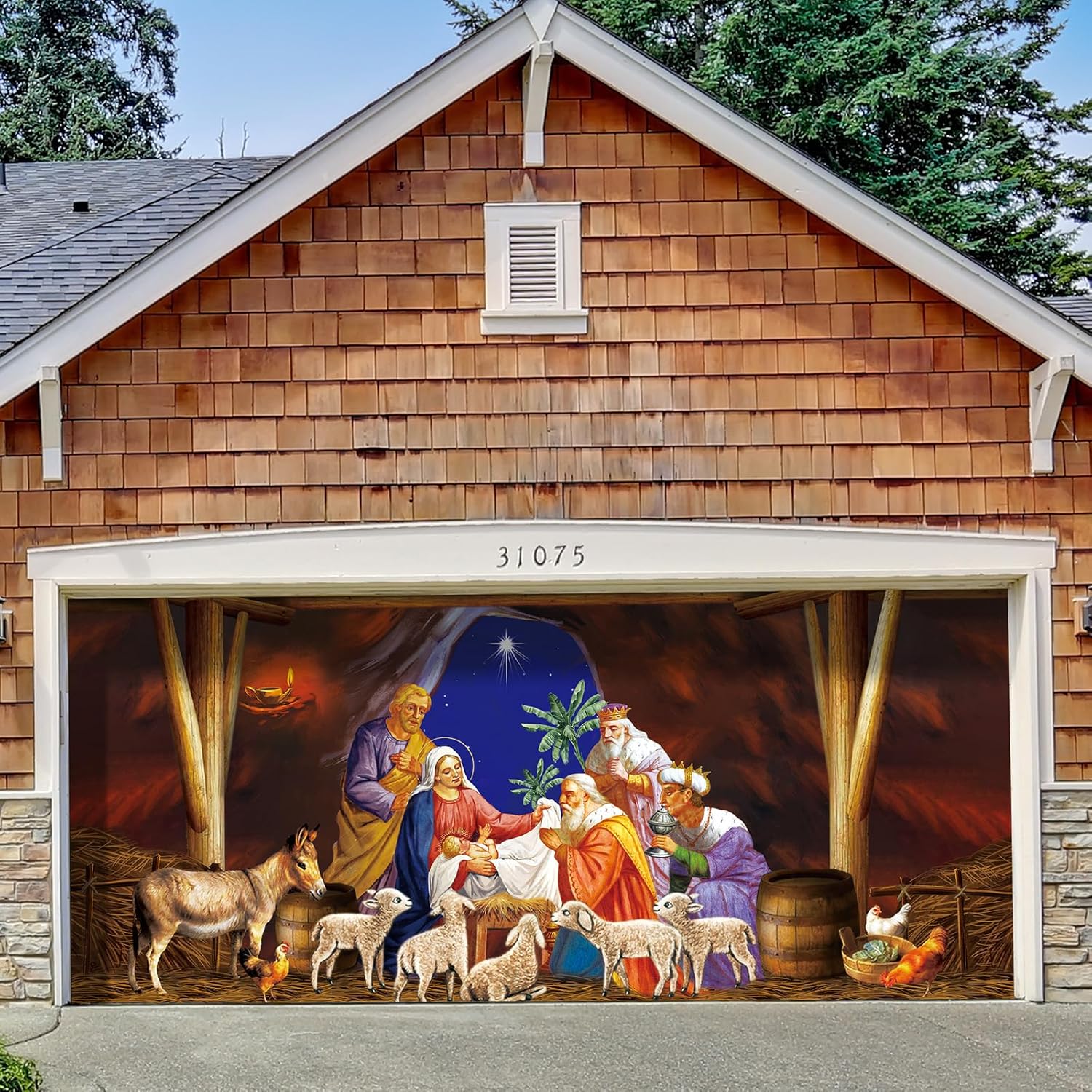 Garage Door Decorations - Christmas Garage Door Decorations Merry Christmas Garage Door Cover Garage Banner Garage Door Murals 6 x 13 ft Large Christmas Backdrop Decoration for Xmas Holiday Party Supplies