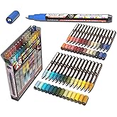 28 Southwestern Colors Acrylic Paint Pens Studio Color Series Markers Set 0.7mm Extra Fine Tip, Rock Painting, Glass, Mugs, Wood, Metal, Canvas, DIY, Detailing. Non Toxic, Waterbased, Quick Drying