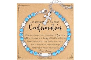 AryaHozel Tiny Gemstone Cross Bracelet, Baptism/First Communion/Confirmation Gifts for Teen Girls, Christian Gifts for Women Girls Kids Religious Easter Basket Stuffers