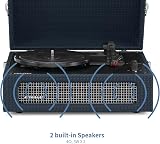 Crosley Voyager Portable Turntable Bluetooth 3-Speed Navy Blue view 7
