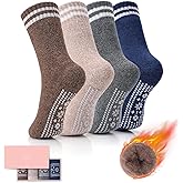 HUGSWEET Thermal Socks For Women Grip Heated Fuzzy Non Slip Slipper Fluffy Winter Warm Hospital Sleep Socks Gifts For Women