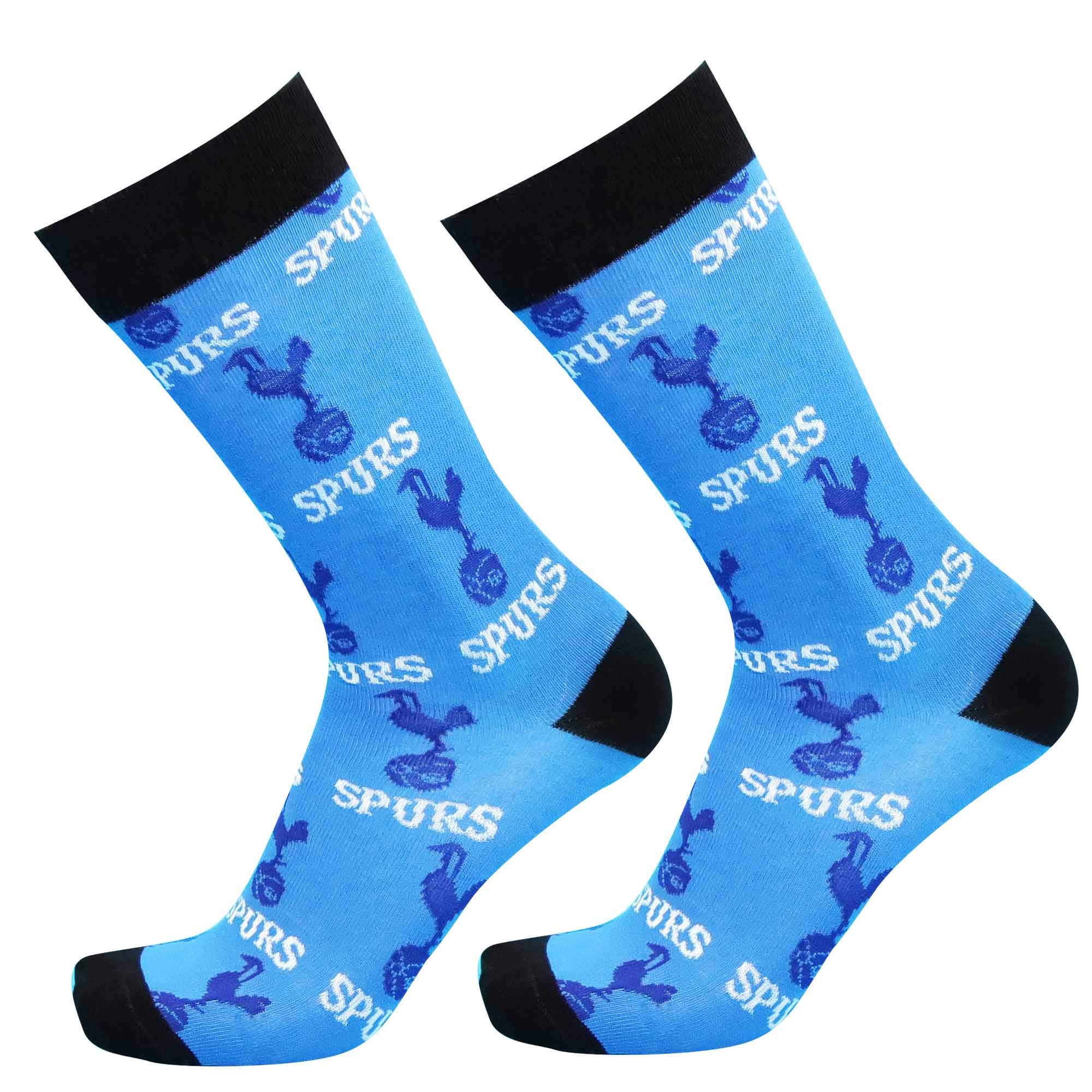 Pair of Official Mens Tottenham Football Socks, 2 pieces, (Adults Size 8-11)
