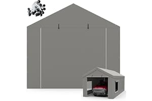 FLOUREE Carport Canopy Replacement Zipper Door Fits 10x20 FT Carport, Waterproof & UV Protected, Easy Assembly with Ball Bungees, Grey (Door Panel Only, 1 Pack)