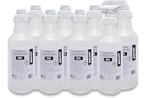 GOTPARTS747 Isopropyl Alcohol 70% - 8 x 1000 ml (More Than 2 Gallons) USP Grade IPA 70 Percent - Includes a Trigger Sprayer - Made in The USA