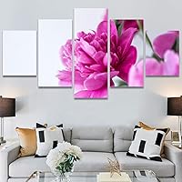 SIGNWIN 5 Panel Canvas Wall Art Pink Arrangement for Home Decorations Ready to Hang - 60