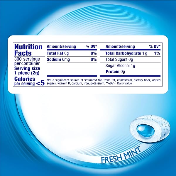 MENTOS PURE FRESH SUGAR-FREE CHEWING GUM WITH XYLITOL, FRESH MINT, 50 PIECE BOTTLE (BULK PACK OF 6)