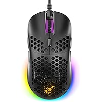 GUNMJO Honeycomb RGB Gaming Mouse - 10,000 DPI 9 Button Wired PC Mouse