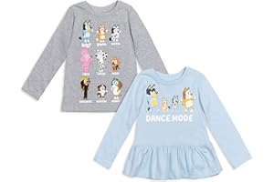 Bluey Winton Snickers Honey Muffin Bandit Dad Chilli Mom Missy Chloe Coco Bingo Girls 2 Pack T-Shirts Toddler to Little Kid