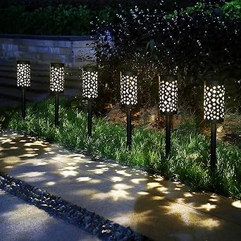 Kaixoxin Solar Garden Lights Outdoor Moon Solar Lights 6 Pack Led Solar Powered Light Solar Lamp Lantern Waterproof Stake Lights Decoration Lighting For Landscape Walkway Yard Lawn Patio Gift Holiday Amazon Co Uk Lighting