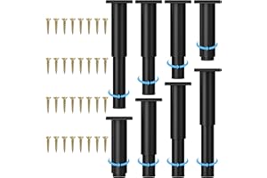 Wlrrcwdttc Metal Adjustable Furniture Legs 5.12-9.45 inch, Sofa Legs Cabinet Legs Adjustable Height Replacement Support Legs for Bed/Couch/Dresser/Chair/Coffee Table,Legs for Furniture Set of 8-Black