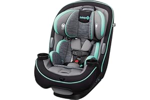 Safety 1st Grow and Go All-in-One Slim Convertible Car Seat, Rear Facing, 5-40 lbs, Forward Facing (30–65 lbs), High Back Booster Seat 40-100 pounds, Aqua Pop