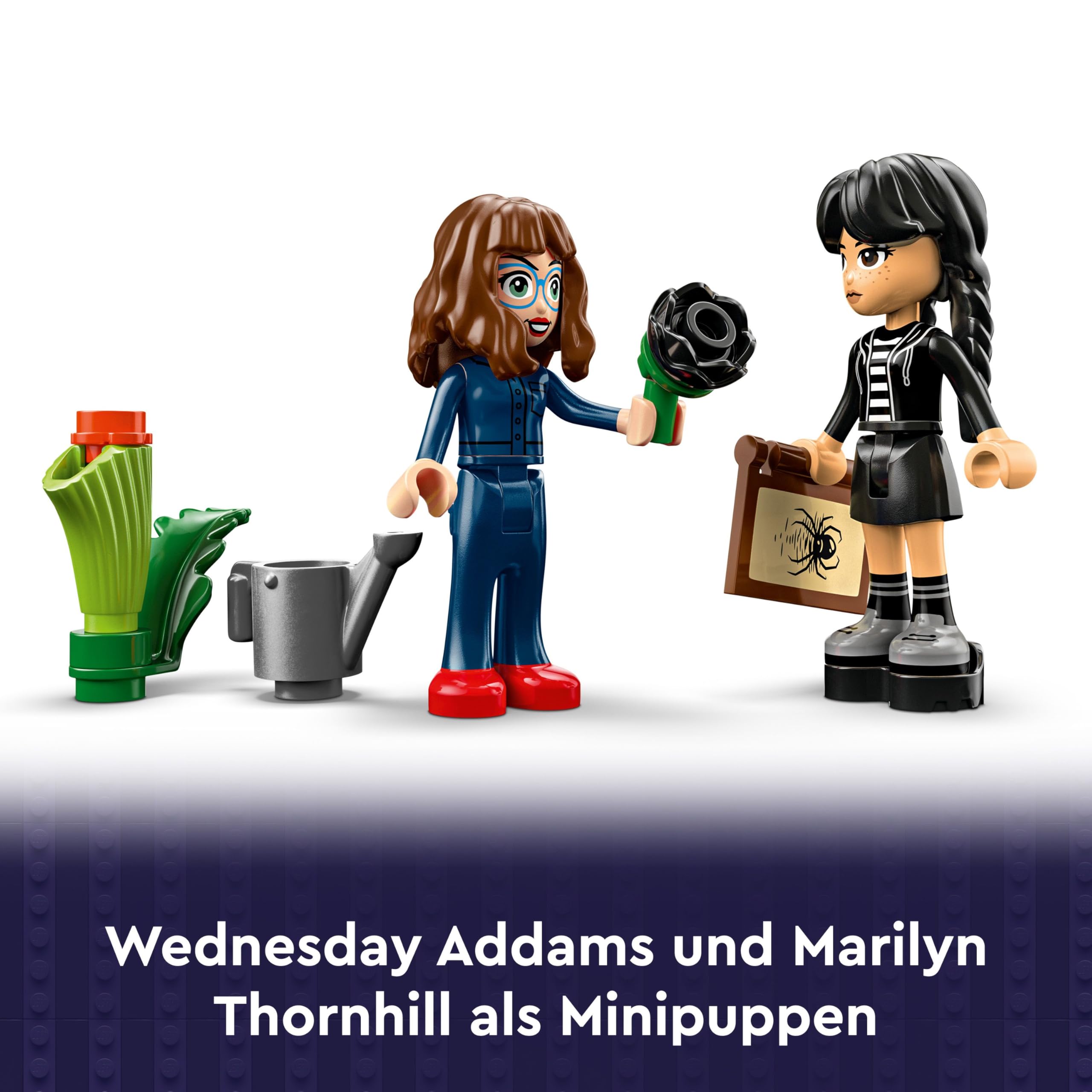 LEGO Wednesday Schwarze Dahlie Spielzeug - Spielset zum Bauen und Ausstellen mit 2 Minifiguren & Zubehör - Modellbau - Kinder Geschenk für Mädchen, Jungen & Fans der TV-Serie ab 9 Jahren - 76784 6